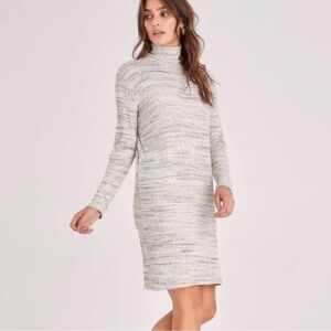 Project Social T Keep It Easy Cozy light Heather grey Turtleneck Dress Medium